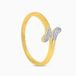 22ct Gold Crossover CZ Ring | Size K 1/2