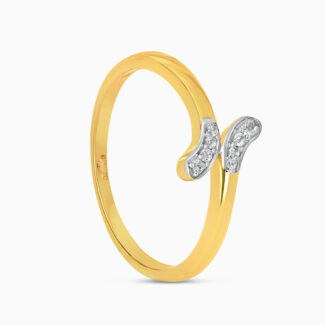 22ct Gold Crossover CZ Ring | Size K 1/2
