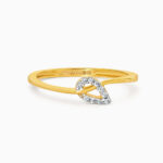 22ct Gold CZ Petal Ring | Size L