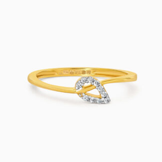 22ct Gold CZ Petal Ring | Size L