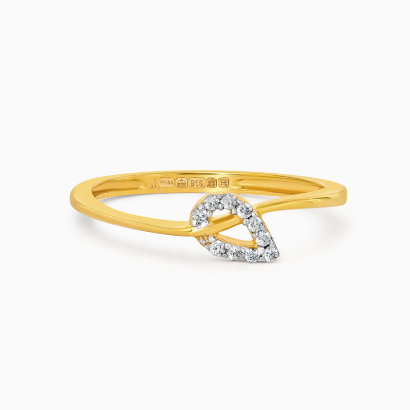 22ct Gold CZ Petal Ring | Size L