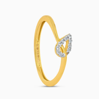 22ct Gold CZ Petal Ring | Size L