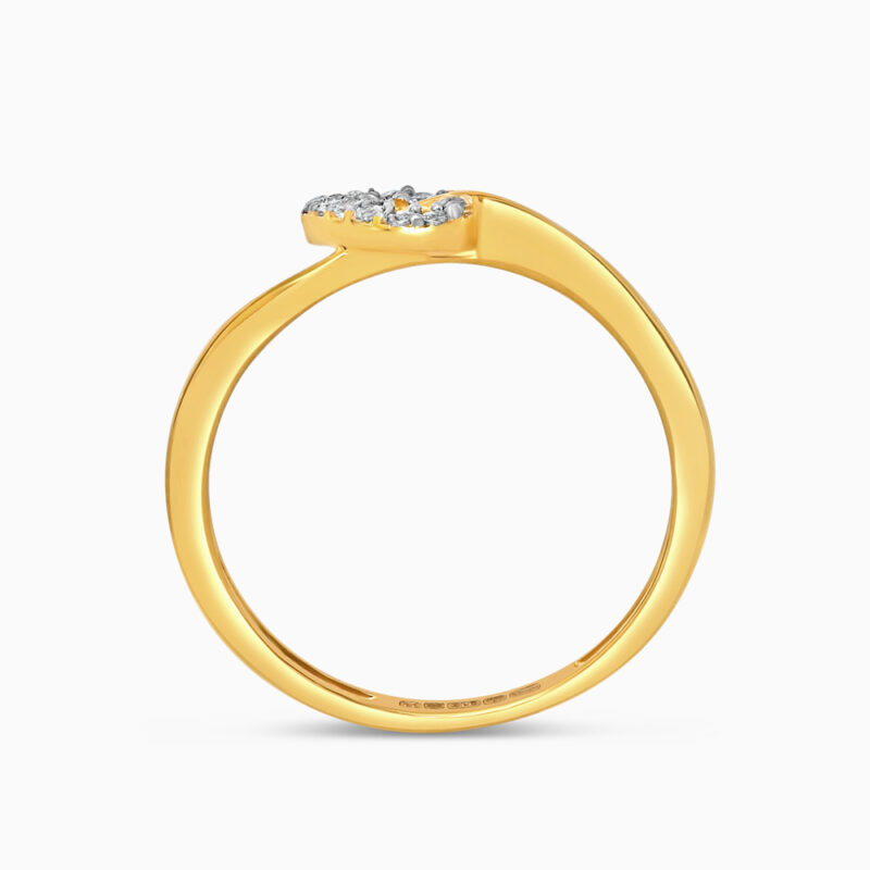 22ct Gold CZ Petal Ring | Size L