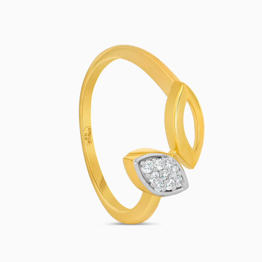 22ct Gold Double Petal Ring with CZ | Size L 1/2 22ct Gold Double Petal Ring with CZ | Size L 1/2