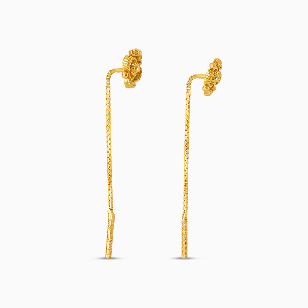 Floral Sui Dhaga Earrings | 22ct Floral Sui Dhaga Earrings | 22ct