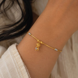 22ct Gold Two-Tone Dropper Bracelet | 7 Inches 22ct Gold Two-Tone Dropper Bracelet | 7 Inches