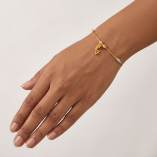 22ct Gold Bracelet with Rhodium Finish & Dropper