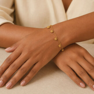 22ct Sunrise Gold Rosette Flower Bracelet | 7 inches 22ct Sunrise Gold Rosette Flower Bracelet | 7 inches