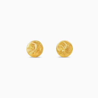 22ct Yellow Gold Floral Engraved Ladies Stud Earrings 22ct Yellow Gold Floral Engraved Ladies Stud Earrings
