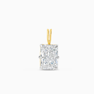 Radiant Lab Grown Diamond Pendant in 18ct Gold