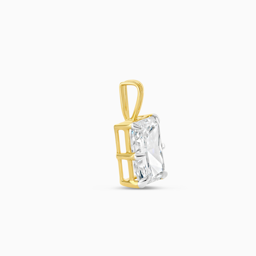 Radiant Lab Grown Diamond Pendant in 18ct Gold