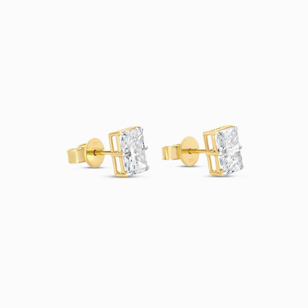 18ct Gold Radiant Cut Diamond Studs 3.15ct 18ct Gold Radiant Cut Diamond Studs 3.15ct