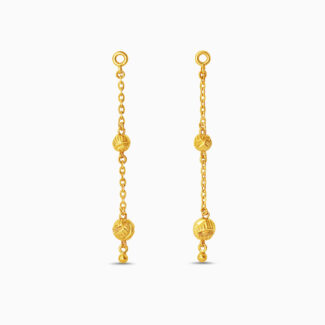 22ct Yellow Gold Ladies Bead Chain Drop Earrings 22ct Yellow Gold Ladies Bead Chain Drop Earrings