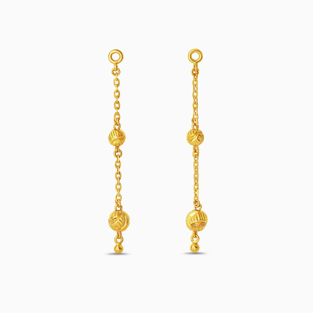 22ct Yellow Gold Ladies Bead Chain Drop Earrings 22ct Yellow Gold Ladies Bead Chain Drop Earrings