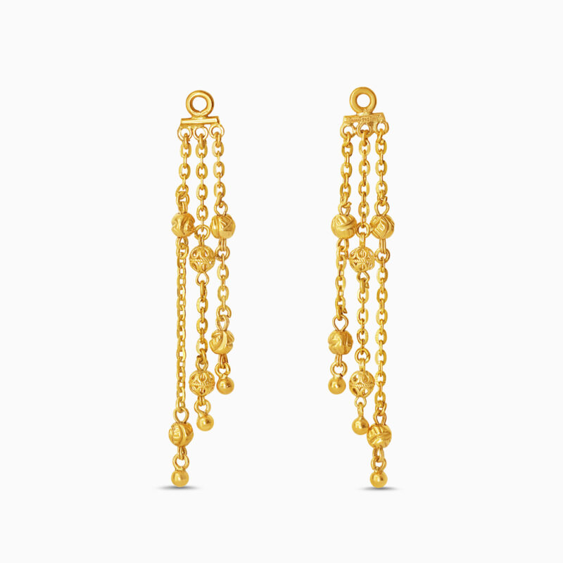 22ct Gold Multi-Chain Bead Drop Earrings 22ct Gold Multi-Chain Bead Drop Earrings