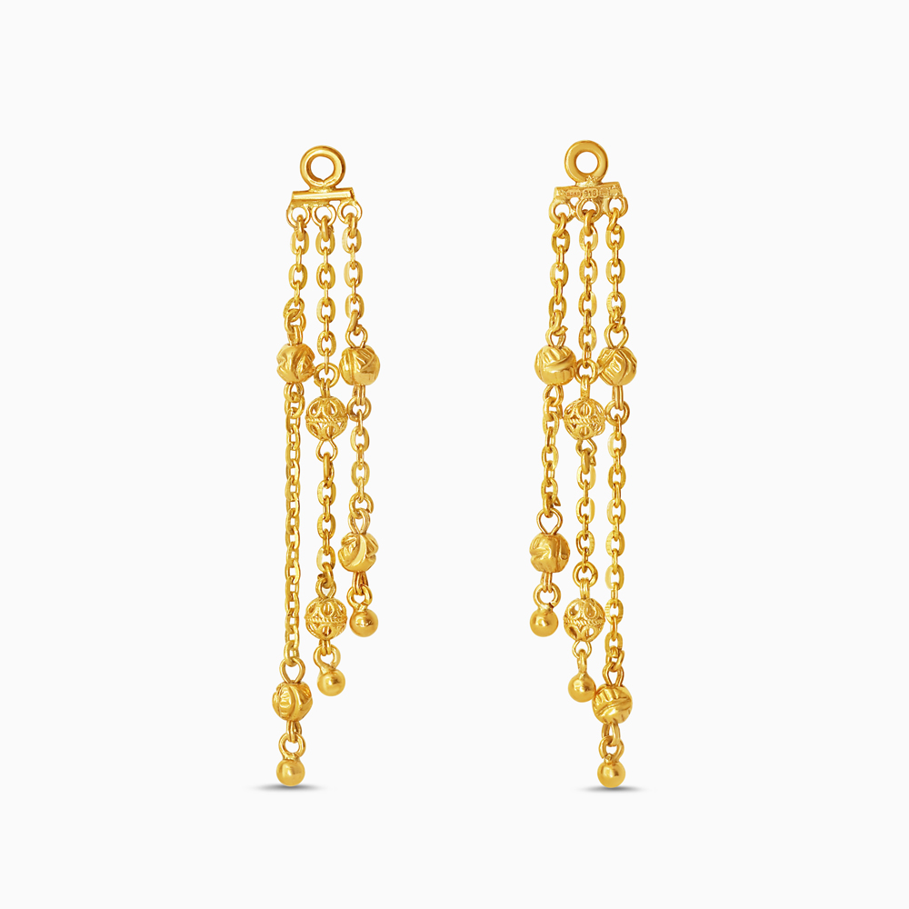 22ct Gold Multi-Chain Bead Drop Earrings 22ct Gold Multi-Chain Bead Drop Earrings