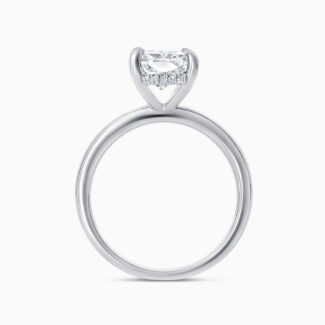 Platinum Ladies Rectangular Diamond Solitaire Ring