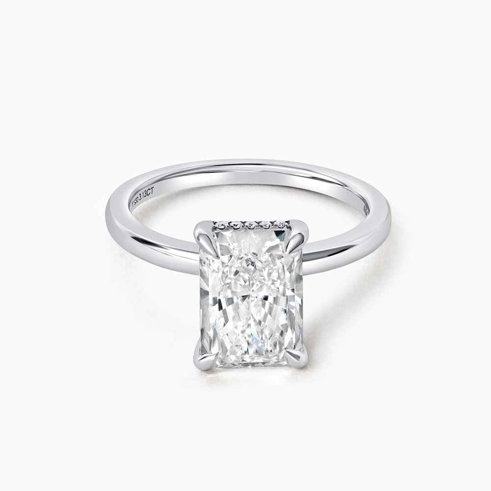 Platinum Ladies Rectangular Diamond Solitaire Ring Platinum Ladies Rectangular Diamond Solitaire Ring