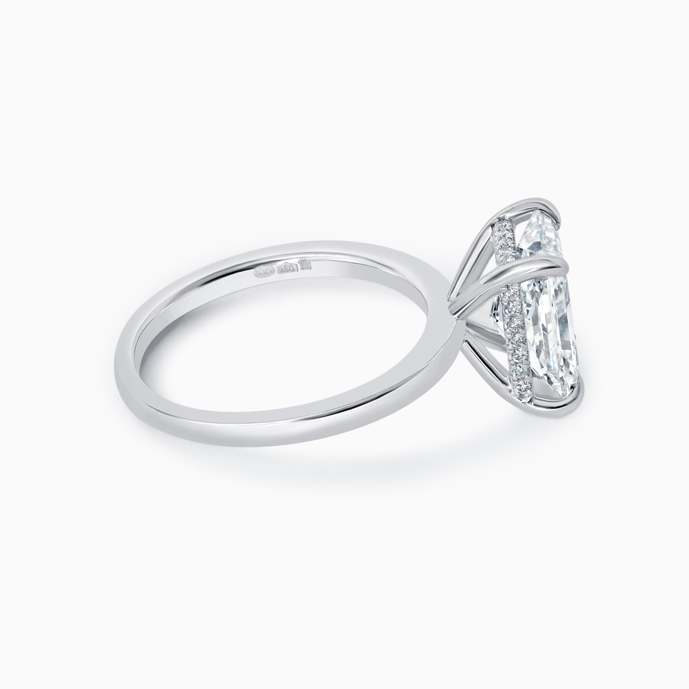 Platinum Ladies Rectangular Diamond Solitaire Ring Platinum Ladies Rectangular Diamond Solitaire Ring