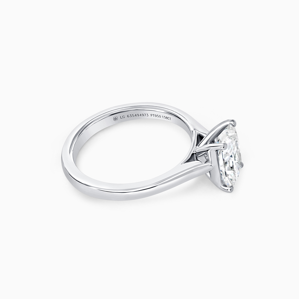 Platinum Rectangular Laboratory Grown Diamond Ring Platinum Rectangular Laboratory Grown Diamond Ring