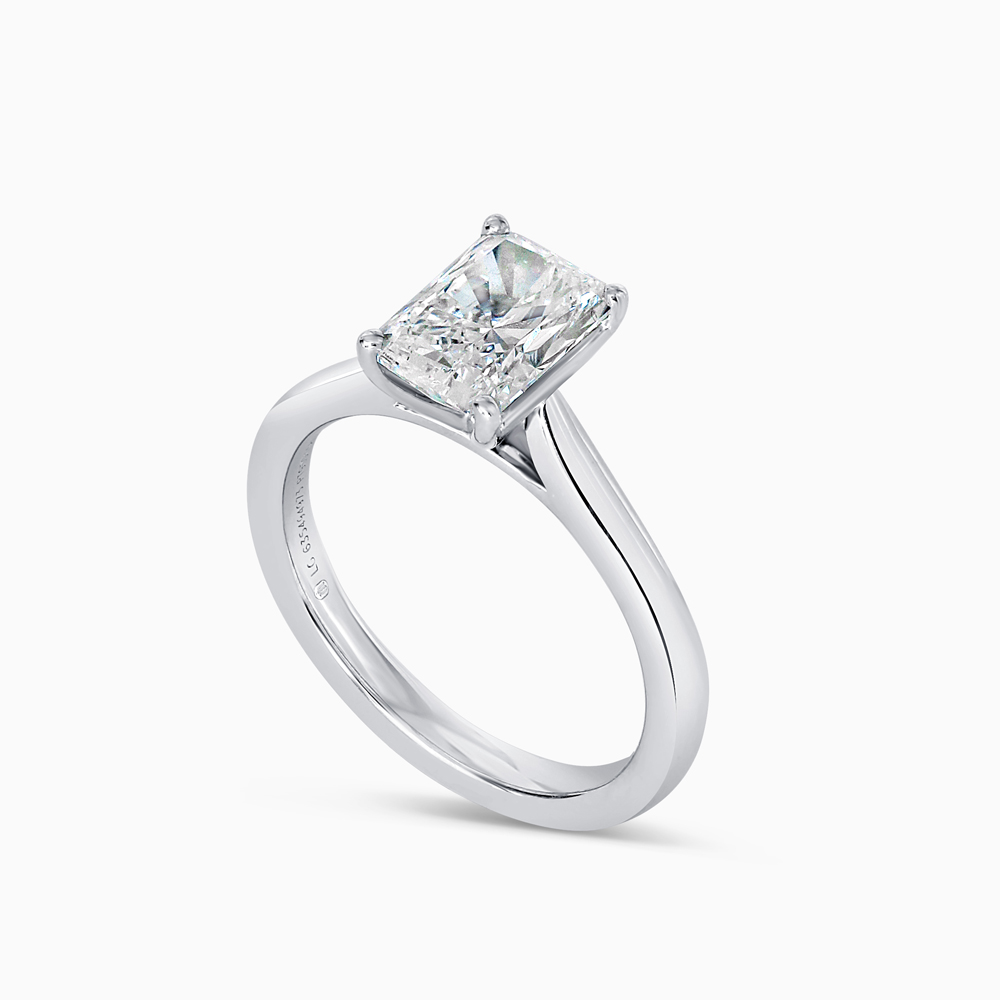 Platinum Rectangular Laboratory Grown Diamond Ring Platinum Rectangular Laboratory Grown Diamond Ring