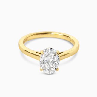 18ct Gold Oval Solitaire Laboratory Grown Diamond Ring 18ct Gold Oval Solitaire Laboratory Grown Diamond Ring