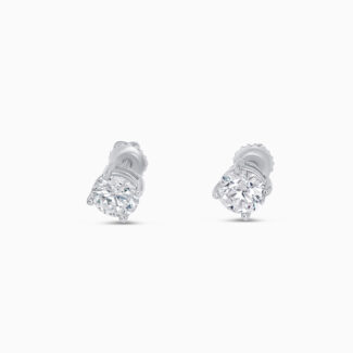 Platinum Round Diamond Stud Earrings Platinum Round Diamond Stud Earrings