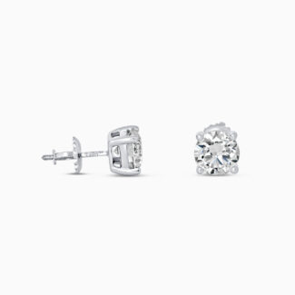 Platinum Round Diamond Stud Earrings Platinum Round Diamond Stud Earrings