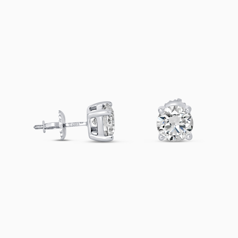 Platinum Round Diamond Stud Earrings Platinum Round Diamond Stud Earrings
