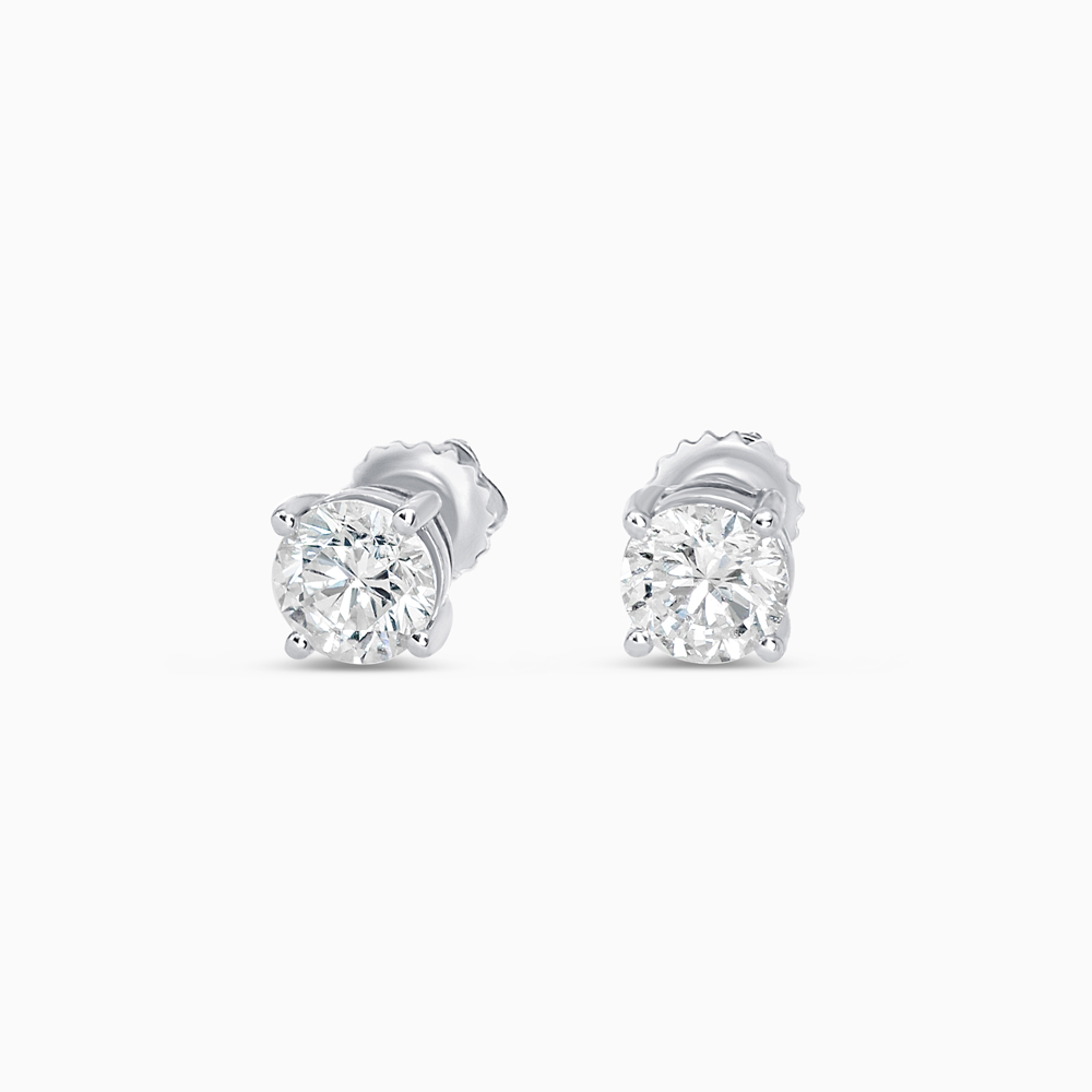 Platinum Solitaire Studs with Laboratory Grown Diamonds Platinum Solitaire Studs with Laboratory Grown Diamonds