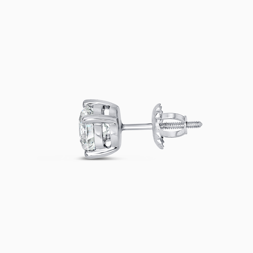 Platinum Solitaire Studs with Laboratory Grown Diamonds Platinum Solitaire Studs with Laboratory Grown Diamonds