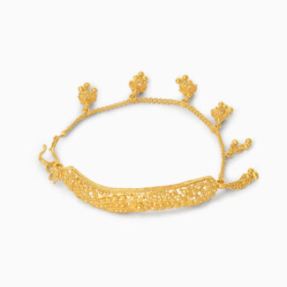22ct Gold Floral Jali Bracelet with Hanging Motifs