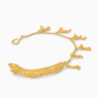22ct Gold Floral Jali Bracelet with Hanging Motifs
