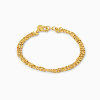 22ct Yellow Gold Triple Chain Beaded Bracelet 22ct Yellow Gold Triple Chain Beaded Bracelet