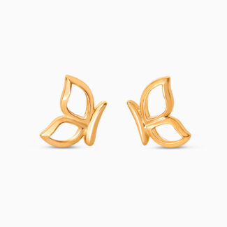 22ct Sunrise Gold Butterfly Stud Earrings