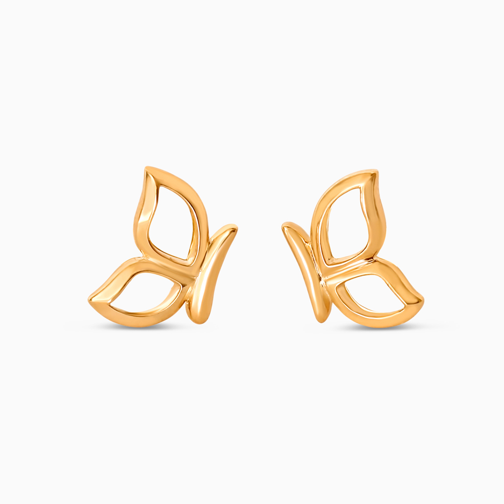 22ct Sunrise Gold Butterfly Stud Earrings