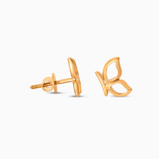 22ct Sunrise Gold Butterfly Stud Earrings